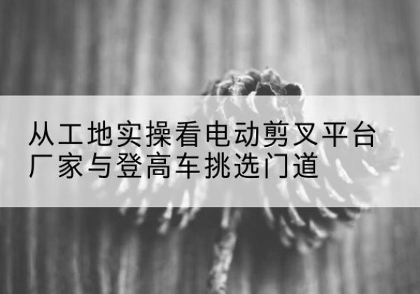 永乐群岛电动剪叉升降平台厂家-从工地实操看电动剪叉平台厂家与登高车挑选门道